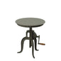 Carolina Chair & Table Adjustable Hand Crank 18" Wooden Top Rustic Side Table - Cast Iron Base Round Accent Table for Farmhouse, Living Room, or Bedroom (Industruial) - color: Industruial