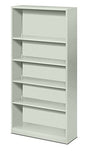 HON Metal Bookcase, 5 Shelves, 34-1/2 W by 12-5/8 D by 71 H, Light Gray - color: Light Gray, size: 5 Shelves