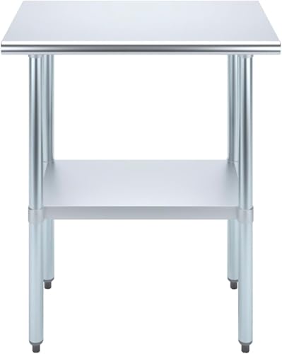 18" x 30" Stainless Steel Prep Table – NSF Certified Heavy Duty Work Table for Home & Commercial Use – Galvanized Undershelf & Legs - size: 30x18