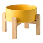 8'' Ceramic Raised Dog Bowl - 70Oz Dog Food & Water Bowl with Elevated Non-Slip Bamboo Stand, Dishwasher & Microwave Safe, Anti Vomiting Heavy Duty Pet Bowl for Medium and Large Dogs, Yellow - color: 1 x Bowl + Stand - Yellow, size: 8 inch