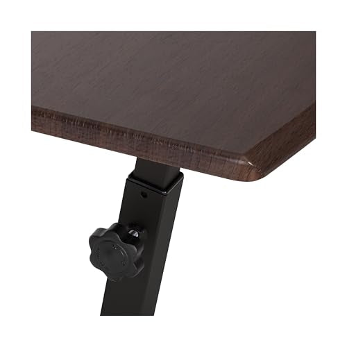 Seville Classics WEB162 Mobile Laptop Computer Desk Cart Height-Adjustable from 20.5" to 33", Slim, Walnut - color: Walnut, size: Flat (24") (NEW MODEL)