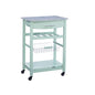 Linon Kitchen Island, Green, 15.75 x 22.83 x 33.86 Inches - color: Green and Granite, style: Whitney