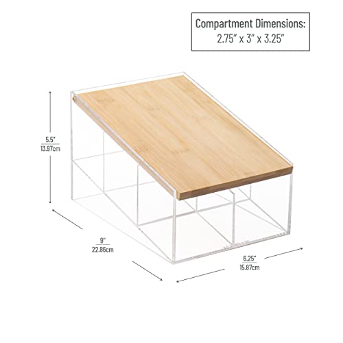 Mind Reader Tea Bag Organizer, Tea Station, Countertop Storage, Acrylic, 6.25"L x 9"W x 5.5"H, Brown - style: Tea Bag Caddy