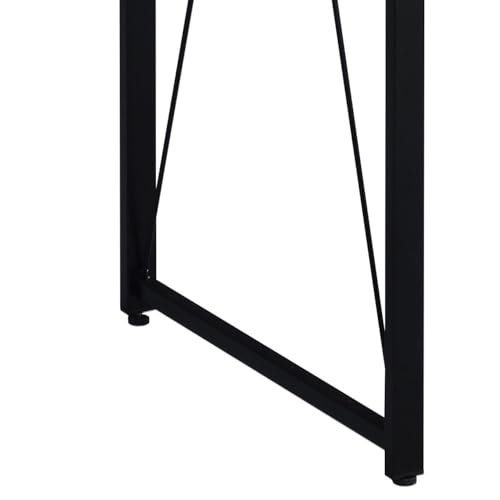 Kaimei Antique White & Black Rustic Industrial Writing Desk - Sturdy Wood & Metal Design for Home Office