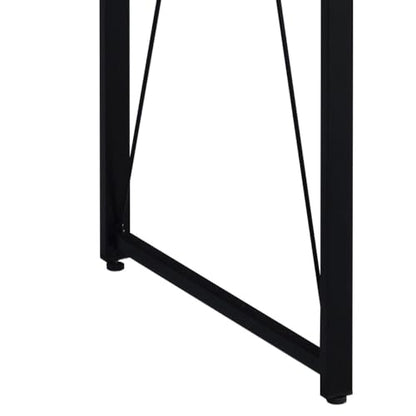 Kaimei Antique White & Black Rustic Industrial Writing Desk - Sturdy Wood & Metal Design for Home Office