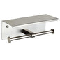 Double Toilet Paper Holder with Shelf Brushed Nickel Toilet Paper Holder Wall Mounted - color: Brushed Nickel