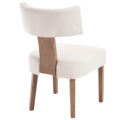 RIVOVA Linen Dining Chairs Set of 4 with Seat Covers, Modern Dining Chairs with Wood Legs, Farmhouse Fabric Upholstered Dining Room Kitchen Side Chairs, Beige - color: Beige Cover
