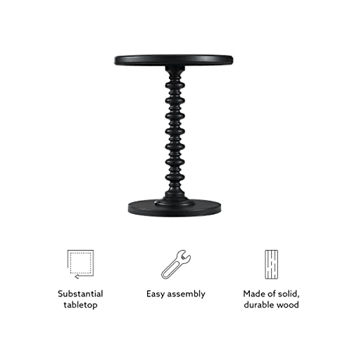 Powell Furniture Round Spindle Table, Black 17 x 22.25 x 17 - color: Black