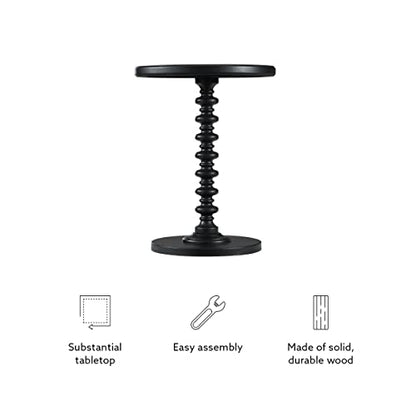 Powell Furniture Round Spindle Table, Black 17 x 22.25 x 17 - color: Black