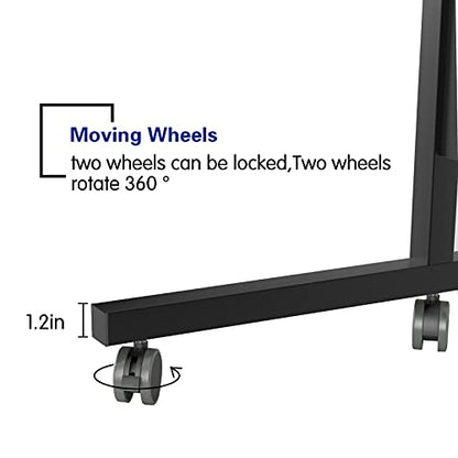 Side Table with Wheels, Home Snack Side Table with Castors Mobile End Table,Black,05#1-60BK-S8-US - color: Black, size: 23.6 inches