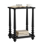 VASAGLE Mariel Collection - Side Table, Accent Nightstand for Small Spaces, Rectangular End Table with Shelf, Solid Wood Legs, Mid-Century Modern, Living Room Bedroom, Ink Black ULET294BC01S - color: Ink Black