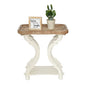 Accent Wood Farmhouse End Table Side Tables Nightstand Natural Tray Top and Distressed Carved Legs for Bedroom Living Room, White - size: 1-pc, style: Rectangle
