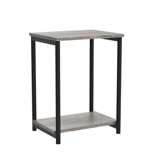 VASAGLE Side Tables Set of 2, Small End Table, Nightstand for Living Room, Bedroom, Office, Bathroom, Greige and Black ULET272B02 - color: Greige + Black