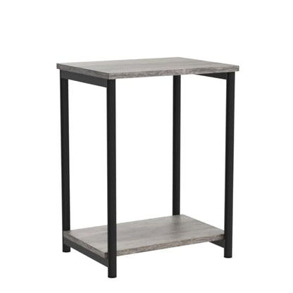 VASAGLE Side Tables Set of 2, Small End Table, Nightstand for Living Room, Bedroom, Office, Bathroom, Greige and Black ULET272B02 - color: Greige + Black