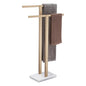 KOKOSIRI Bathroom Towel Rack 2-Tier Free Standing Towel Bars with Marble Base, Stainless Steel Stand Towels Holder, Thicken Steady Design, Champagne Bronze THS0003-CPG - color: Champagne Bronze
