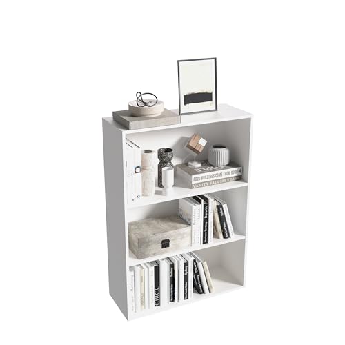 3 Tier Book Shelf，Wooden 3 Cube Storage Organizer, 33 Inch Versatile Cubes Shelf and Cubby Unit for Any Space (White, 3 Cube-W(23.6inch) - color: White, size: 3 Cube