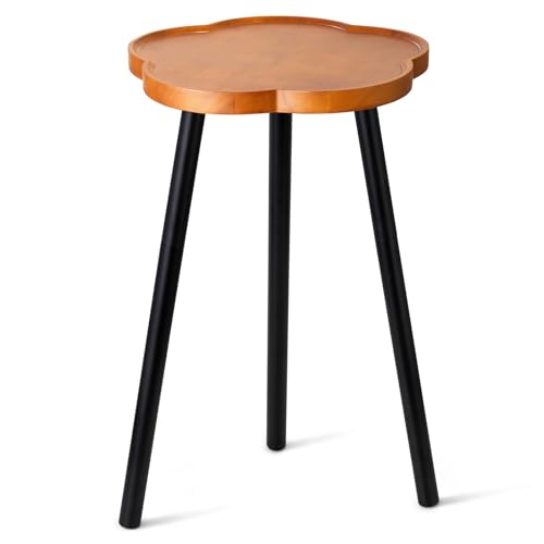 KINNARY Plant Stand Indoor, Wood Plant Table Plant Holder with Raised Design,Heavy Duty Metal Flower Pot Stand, Mid Century Modern Home Decor Small Side End Table（Clr.2-Flower 20" H） - color: Walnut flower 11.8"x20"