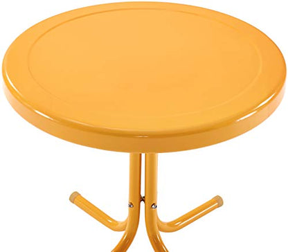 Crosley Furniture Griffith Weather Resistant Retro Metal Outdoor Side Table for Patio, Deck, Porch, Tangerine - color: Tangerine