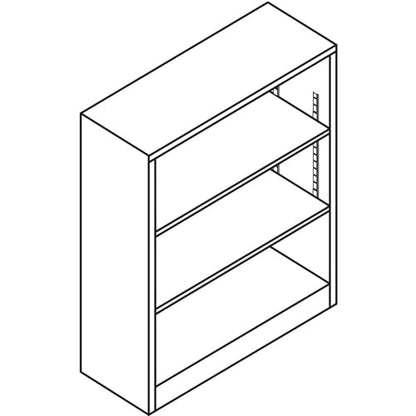 HON Metal Bookcase, 3 Shelves, 34-1/2 W by 12-5/8 D by 41 H, Putty - color: Putty, size: 3 Shelves
