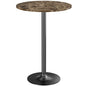 Shahoo Round Bar Table, Cocktail Table with Metal Base & MDF Top, Counter Height Pub Table for Dining Room, Living Room, Kitchen, Bar, Pub, Cafe, Faux Marble - color: Faux Marble, style: Basic