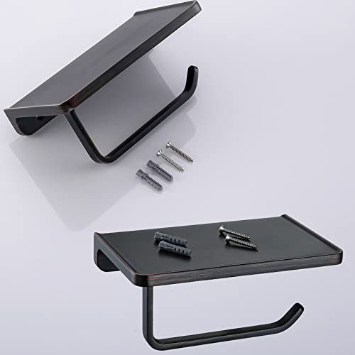 RANDOM Oil Rubbed Bronze Toilet Paper Holder with Phone Shelf Wall Mounted Toilet Tissue Holder Solid Metal Toilet Paper Roll Holder.RD93008-ORB - color: B-oil Rubbed Bronze