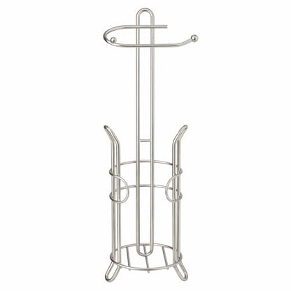 SunnyPoint Bathroom Toilet Tissue Paper Roll Storage Holder Stand with Reserve, The Reserve Area Has Enough Space to Store Mega Rolls (SN) - color: Satin Nickel