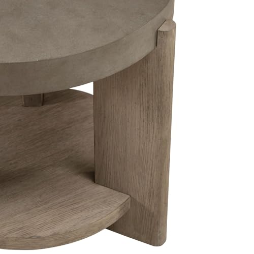Liberty Furniture Affinity Round End Table for Living Room - Dusty Taupe Faux Concrete Tops - size: End Table