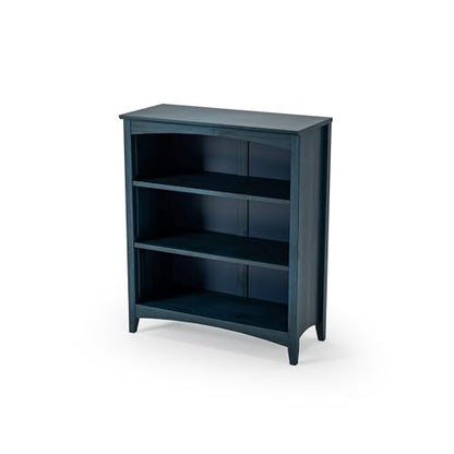 Camaflexi Shaker Style 3 Shelf Bookcase/Solid Wood / 36" High/Adjustable Shelving/Closed Back/Display Bookshelf for Living Room, Bedroom, Home and Office, Deep Ocean Blue - color: Deep Ocean Blue, size: 36"