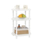 MaxSmeo White Side Table, 3-Tier Small Oval End Table, Modern Night Stand Wood Accent Table for Living Room, Bedroom, White - color: White