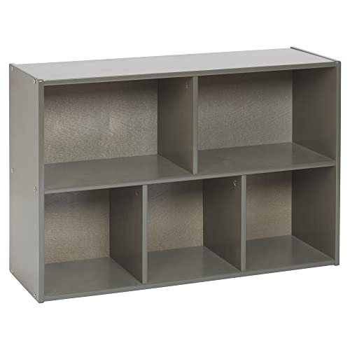 ECR4Kids Streamline 5-Compartment Single-Sided Storage Cabinet, 24in, Kids Furniture, Grey Wash - color: Grey Wash