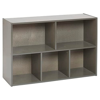ECR4Kids Streamline 5-Compartment Single-Sided Storage Cabinet, 24in, Kids Furniture, Grey Wash - color: Grey Wash