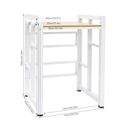 Over Washer and Dryer Shelves,Dryer Storage Shelf,Laundry Room Storage and Organizer Standing Shelf,Height Adjustable Laundry Room Shelves, Load-Bearing Capacity 418.9 lbs (Light Walnut) - color: Light Walnut