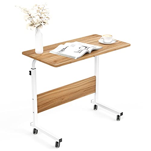 Side Table with Wheels, Home Snack Side Table with Castors Mobile End Table,Oak,05#1-80OK-S8-US - color: Oak, size: 31.5 inches