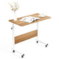 Side Table with Wheels, Home Snack Side Table with Castors Mobile End Table,Oak,05#1-80OK-S8-US - color: Oak, size: 31.5 inches