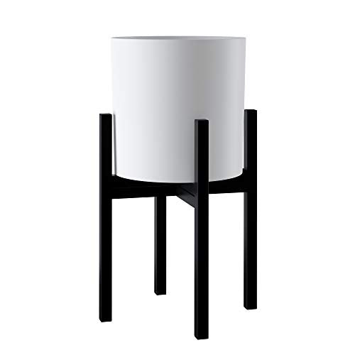 FaithLand Mid Century Plant Stand Indoor Outdoor (EXCLUDING 10" Plant Pot), Metal Planter Stand, Potted Plant Holder, Black, Hold Up to 10 Inch Planter - Fits Snake Plant - Upgraded Design. - size: 10 inch