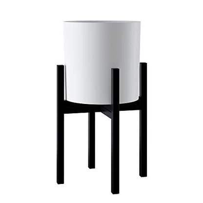 FaithLand Mid Century Plant Stand Indoor Outdoor (EXCLUDING 10" Plant Pot), Metal Planter Stand, Potted Plant Holder, Black, Hold Up to 10 Inch Planter - Fits Snake Plant - Upgraded Design. - size: 10 inch