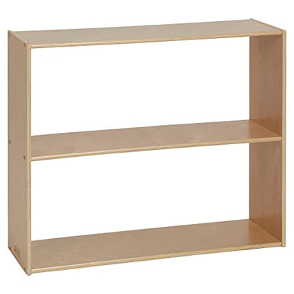 ECR4Kids Streamline 2-Shelf Double-Sided Storage Cabinet, 30in, Classroom Furniture, Natural - color: Natural