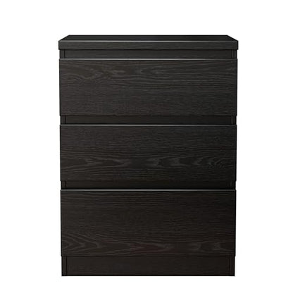 Nightstand with Drawers, Bedside Table with Drawers, Sofa Side Table Storage Cabinet, Night Stand for Bedroom Living Room (1, 3 Drawers Black, 19.7" W×15.6" D×26.57" H) - color: 3 Drawers Black