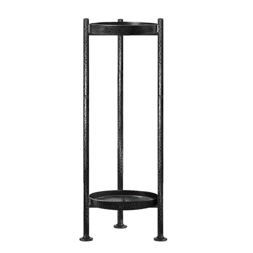 Lilybud--lily Plant Stand Indoor Outdoor, 2 Tier Iron Plant Stand, 30'' Tall Pedestal Stand Outdoor, Metal Flower Stands for Indoor Plants, Balcony, Living Room (silver gray) - color: silver gray