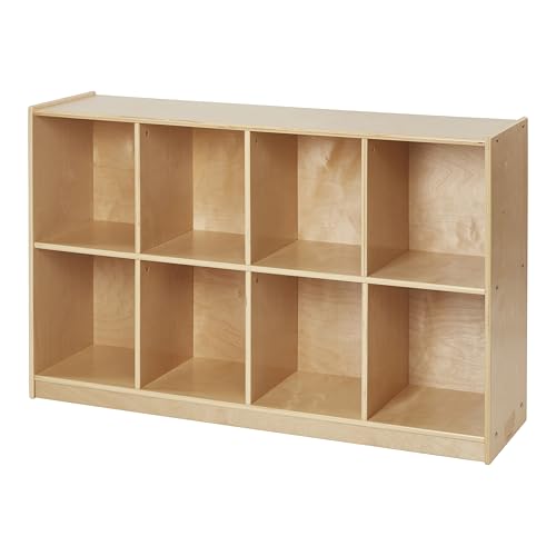Back2School Express 8-Compartment Mobile Storage Cabinet, Backpack Cubbies, Natural