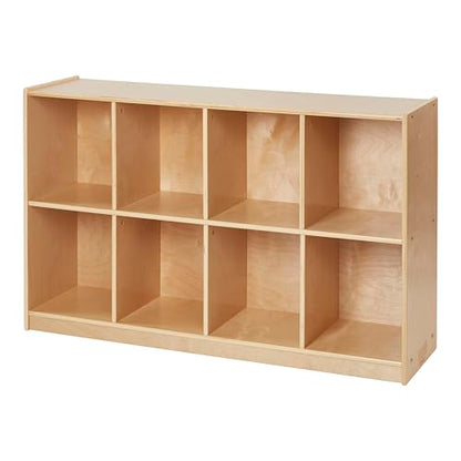 Back2School Express 8-Compartment Mobile Storage Cabinet, Backpack Cubbies, Natural