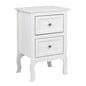 Bonnlo White Nightstand with 2 Drawers, Night Stands for Bedrooms, Small Bed Side Table/White Night Stand with Drawers for Small Spaces, College Dorm, Kids’ Room, Living Room, French, 16W x 12D x 24H - color: White