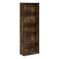 Furinno GEHRY Book Shelf, 5-Tier Bookshelf with Open Shelf, Standing Bookcase with Adjustable Shelves, 11.6 x 24.8 x 71.4, for Living Room, Bedroom, Home Office, Amber Pine - color: Amber Pine, size: 5-Tier, 11.6 x 25 x 71.4
