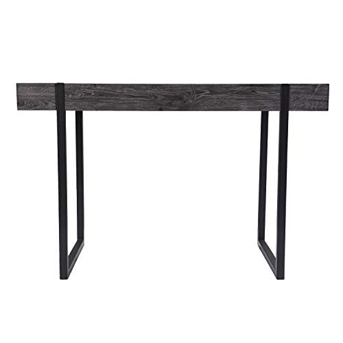 SEI Furniture - Harkriven Small Space Desk - Transitional Design, Black Iron and Wood - Ideal for Home Office, Bedroom (HO1094537)