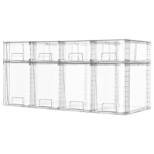 Vtopmart Clear Stackable Storage Drawers - style: 4 Large+4 Small