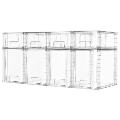 Vtopmart Clear Stackable Storage Drawers - style: 4 Large+4 Small