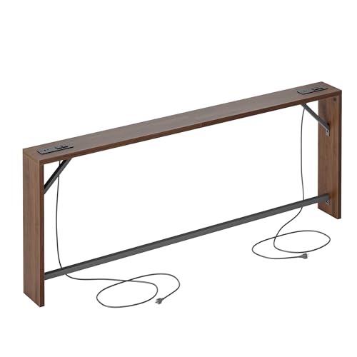 TIQLAB Sofa Table, 79 inch (1.2'' Thickness) Long Console Table Behind Couch, Narrow Entryway Table with Angled Metal Frame, Industrial Console Table, Black Walnut - color: Black Walnut, size: 79''L x 5.9''W x 31.5''H