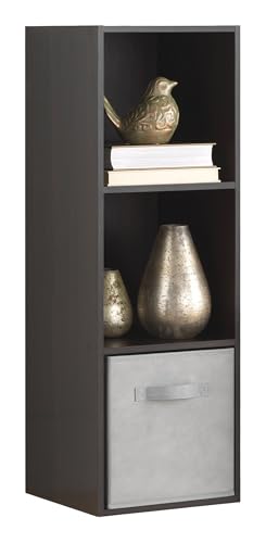 Whitmor 3 Cube Bookcase, 3 Tier Stackable MDF Bookself, Open Storage Display Organizer, Storage Cabinet for Living Room, Bedroom, Home, Office, 12.2" L x 11.7" W x 35.6" H, Espresso - color: Espresso, size: 3 Cube, 3 Tier