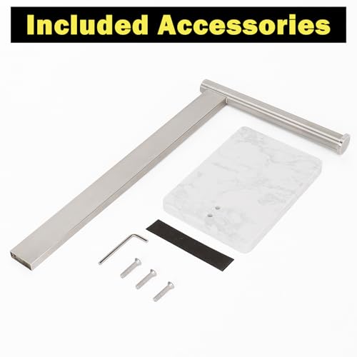 Stainless Steel L-Shaped Hand Towel Holder, SUS304 Bathroom Towel Rack with Thickened Base for Countertop Vanity (Brush Nickel, Square Base) - color: Brush Nickel