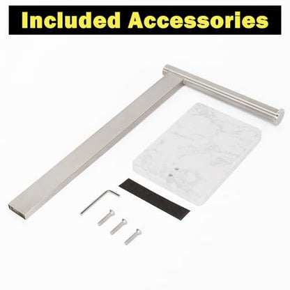 Stainless Steel L-Shaped Hand Towel Holder, SUS304 Bathroom Towel Rack with Thickened Base for Countertop Vanity (Brush Nickel, Square Base) - color: Brush Nickel